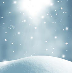 Winter christmas background with falling snow