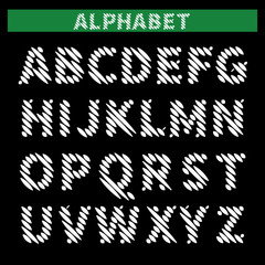 Hatched alphabet