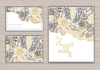 Greeting card set with abstract background