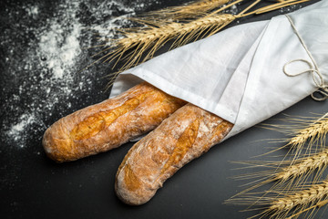 Baguette bread with wheat 4