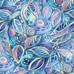 Abstract foliage seamless pattern background.