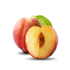 Fresh Peach On White Background