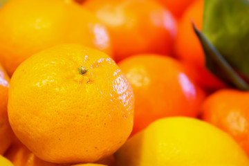 orange on a bunch of fruit