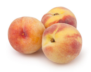 Peaches isolated on white background with clipping path