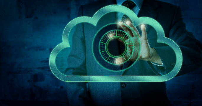 Manager Touching Virtual Dial Lock In The Cloud