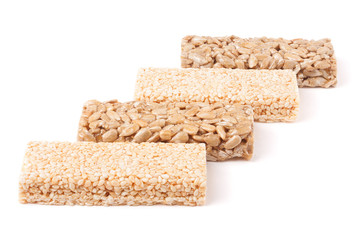 Honey bars with peanuts, sesame  and sunflower seeds