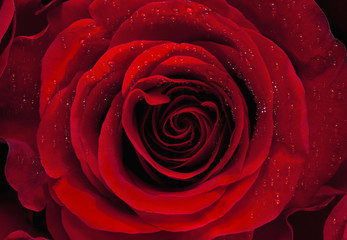 Panele Szklane Podświetlane  Zbliżenie czerwonej róży
