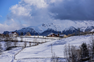 Winter landscape in a Romanian village - Magura