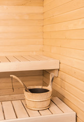 Obraz na płótnie Canvas Sauna interior comfortable wooden room
