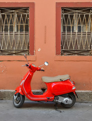 Red scooter