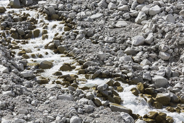 Mountain river of Ala-Archa gorge in the summer's day, Kyrgyzsta