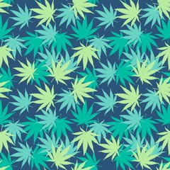 Ganja Weed Marijuana Seamless Vector Pattern