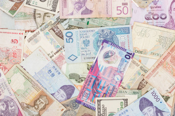 Fototapeta na wymiar Banknotes of different countries