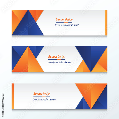 "abstract banner design, blue, orange" Stock image and royalty-free