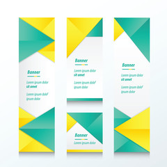 set of abstract banner yellow and green style