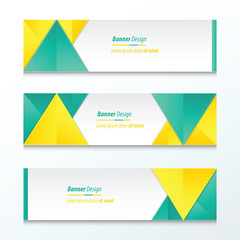 Fototapeta premium abstract banner design, green and yellow