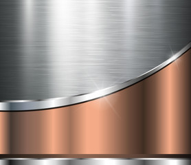 Metallic background polished steel texture, vector design.