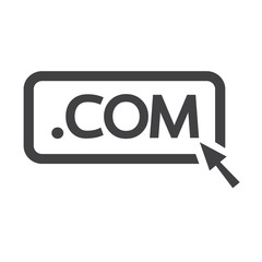 Domain dot COM sign icon Illustration