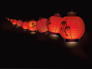 Chinese paper lantern garland