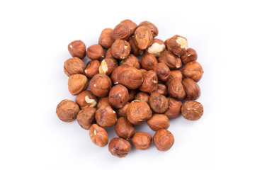 Heap of hazelnuts