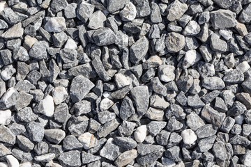 Crushed grey stones