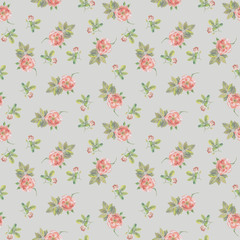 Obraz premium Vintage ditsy seamless background with retro roses 