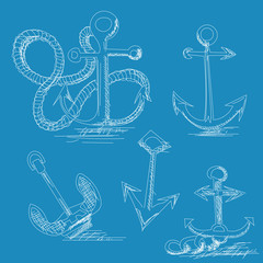 Hand drawn anchors