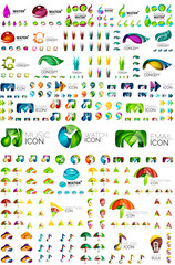 Logo mega collection, abstract geometric business icon set