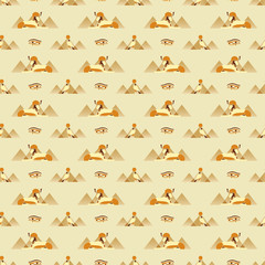 Seamless pattern with Egyptian symbols