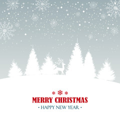 Obraz premium Christmas card, wishes, winter landscape