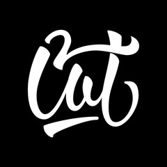 Cat calligraphy lettering design