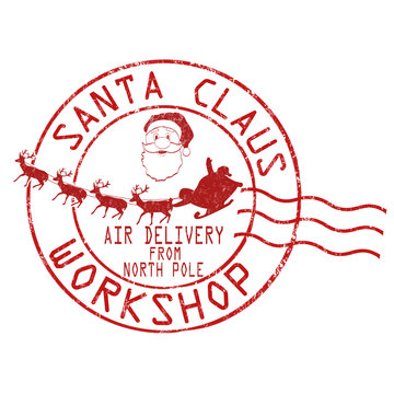 Santa Claus workshop stamp