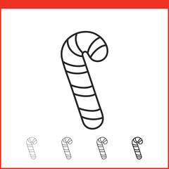 Christmas candy cane icon