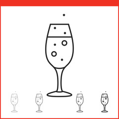 Christmas champagne glass icon