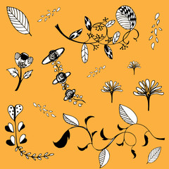 flower vector free hand drawing