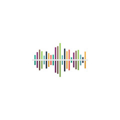 Sound wave icon - vector equalizer music element or symbol