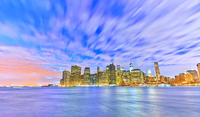 Fototapeta na wymiar Panorama of New York City at twilight.