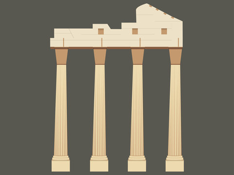 The ancient Greek ruins. Ancient columns, landmark turkey.