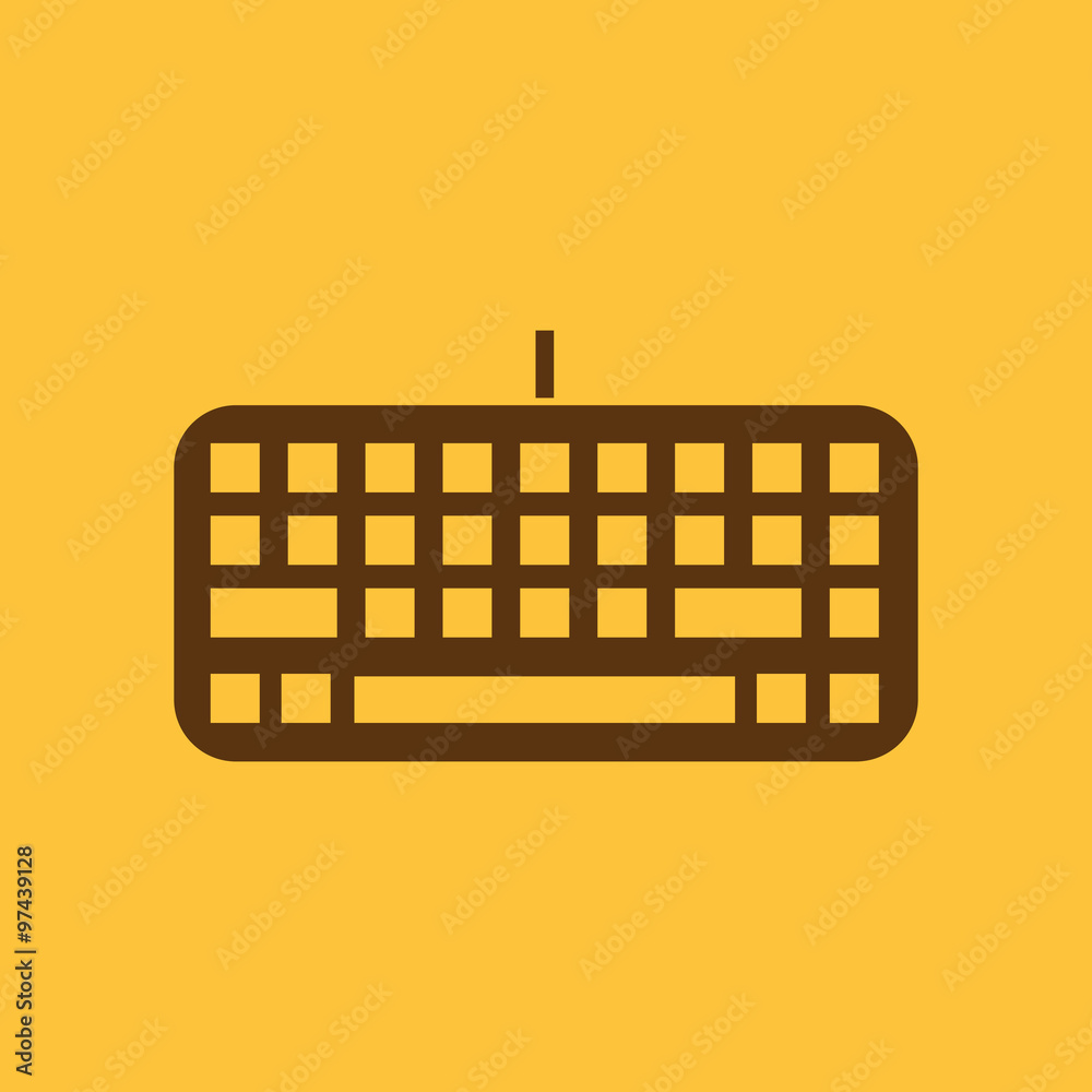 Fototapete the keyboard icon. keypad and input, typing, communication symbol. flat