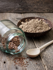 flax flour in a bowl