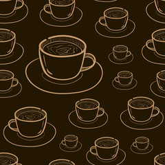 Seamless dark contours of coffee