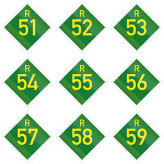 Collection of South African Provincial route signs