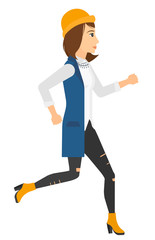 Happy woman jogging.