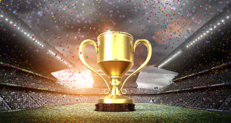 winners cup in the stadium