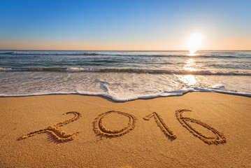 written 2016 on the beach
