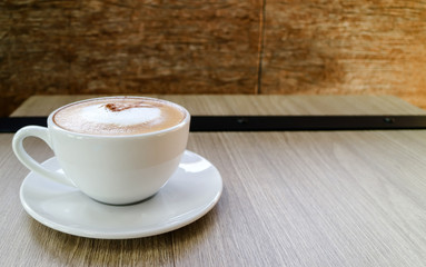 Hot cappuccino coffee cup background