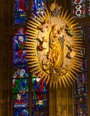 Obraz premium Interior of the Aachener Dom, Germany. World Heritage site build by Charlemagne