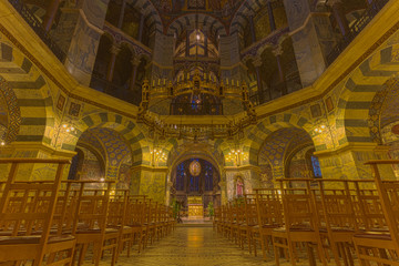 Fototapeta na wymiar Interior of the Aachener Dom, Germany. World Heritage site build by Charlemagne