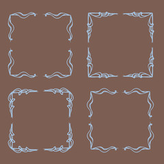 Vintage flower rustic design elements