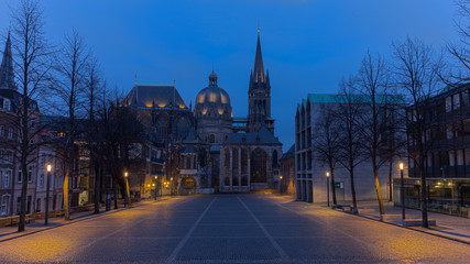 Fototapeta na wymiar The Dom in Aachen, Germany, a World Heritage Site build by Charlemagne